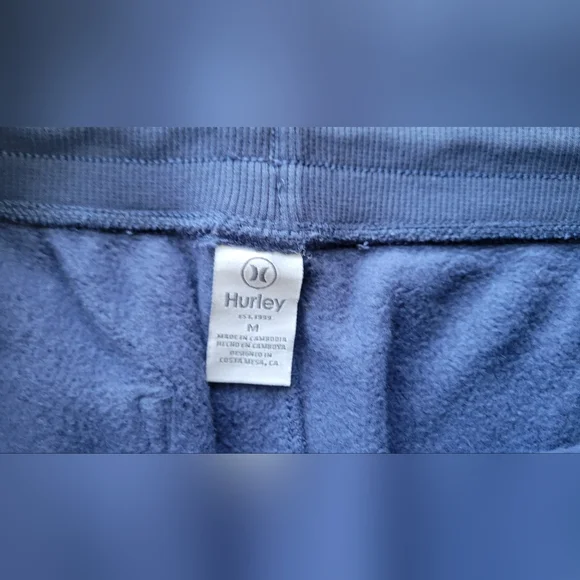 Men's HURLEY Navy Blue Elastic Drawstring Waist Gym Sweatpants Joggers Medium - Picture 5 of 6